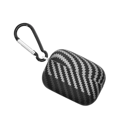 Abbildung von kwmobile Aramid Design Kopfhörer Schutzhülle kompatibel mit Sony LinkBuds S Hülle In Ear Headphones im Look aus Kunststoff Schwarz Grau