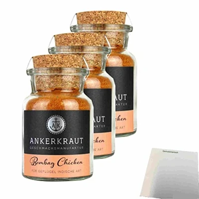 Abbildung von Ankerkraut Bombay Chicken 3er Pack (3x90g Glas) + usy Block