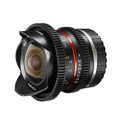 Abbildung von Walimex Pro 8mm 1:3,1 VCSC Fish Eye Foto und Videoobjektiv für Sony E Mount Objektivbajonett schwarz (manueller Fokus, APS C Sensor gerechnet, IF, stufenlose Blendeneinstellung, Zahnkranz)