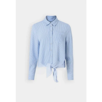 Abbildung von ONLY Onllecey Hemdbluse, Damen, Größe: XS, Cloud dancer/medium blue