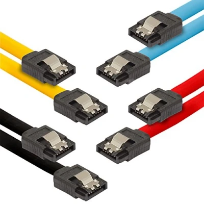 Abbildung von POPPSTAR 4x SATA Kabel SSD/HDD (0,5m SSD Datenkabel/SATA 3 SSD, 2 gerade Stecker) bis zu 6 Gbit/s, schwarz, gelb, rot, blau