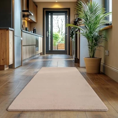 Abbildung von SIMPEX Kurzflor Teppich Wohnzimmer 80x150cm Rechteckig, Läufer, rutschfest &amp; Waschbar, Weich und Modern, Einfarbiges Design für Wohnzimmer, Schlafzimmer, Küche Kinderzimmer
