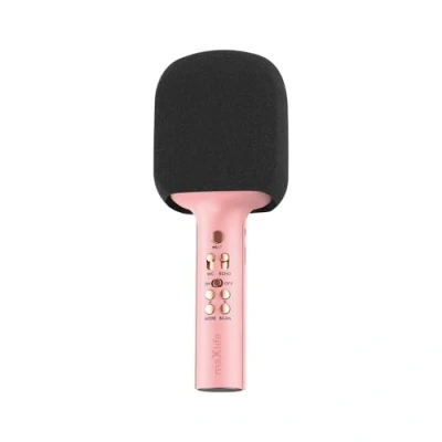 Abbildung von FOREVER MaxLife Bluetooth Mikrofon mit Lautsprecher MXBM 600 Rosa Kabellos Microfon 3W Kompatibel iPhone, Android, 1200 mAh Akku, Tragbares Musik Maschine für Kinder, Erwachsene