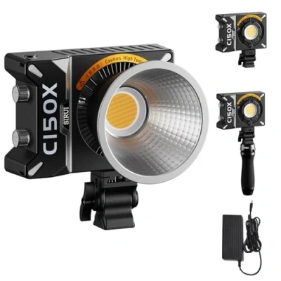 Abbildung von SIRUI LED Videoleuchte 150W C150X, COB Handheld Taschenleuchte, 2800K 6500K, mit Bluetooth App Helligkeitsregelung, Bowens Adapter, Reflektor, kontinuierliche Beleuchtung
