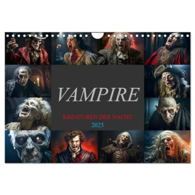 Abbildung von Vampire Kreaturen der Nacht (Wandkalender 2025 DIN A4 quer), CALVENDO Monatskalender
