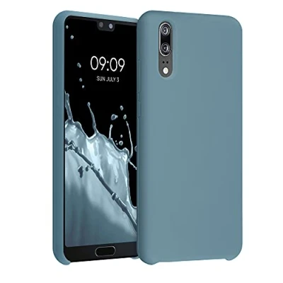 Abbildung von kwmobile Hülle kompatibel mit Huawei P20 Silikon Handy Case Handyhülle weiche Oberfläche kabelloses Laden Arctic Night