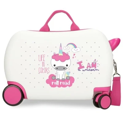 Abbildung von ROLL ROAD I Am Unicorn Kinderkoffer, Weiß, 45 x 31 20 cm, Harter ABS Kunststoff, 24,6 l, 1,8 kg, 2 Räder, Handgepäck, Kinderkoffer