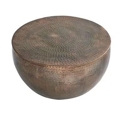 Abbildung von riess ambiente Couchtisch ORIENT II Ø60cm kupfer geflammt (1 St), Wohnzimmer · Metall rund Hammerschlag Design Handarbeit