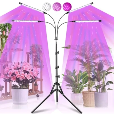 Abbildung von Railee Pflanzenlampe LED Vollspektrum 120 LEDs Grow Lampe Pflanzenleuchte Pflanzenlicht mit Ständer Pflanzen Wachstumslampe für Zeitschaltuhr 3 Farbmodi 10 Lichtstärken