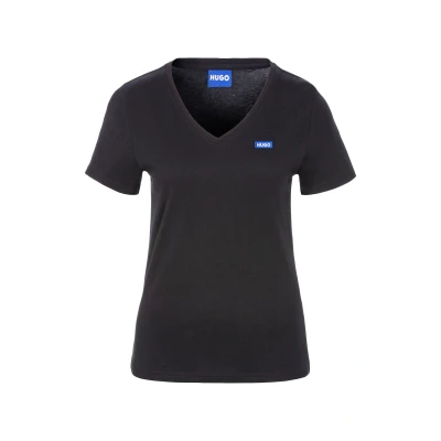 Abbildung von HUGO Classic Tshirt basic, Damen, Größe: Small, Schwarz