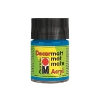 Abbildung von Marabu 14010005095 Decormatt Acryl Azurblau 095, 50 ml, samtmatte Acrylfarbe auf Wasserbasis, cremig und farbintensiv, speichelfest, wetterfest, zum freien Malen Schablonieren