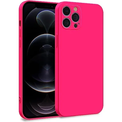 Abbildung von MyGadget Hülle kompatibel mit iPhone 12 Pro Max Zweilagige Handyhülle Kameraschutz Cover Innenfutter &amp; Silikon außen Pink