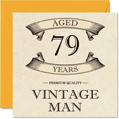 Abbildung von Geburtstagskarte zum 79. Geburtstag für Männer im Alter von 79 Jahren lustige Opa, Vater, Ehemann, Onkel, Bruder, Großvater, 145 mm x Grußkarten,