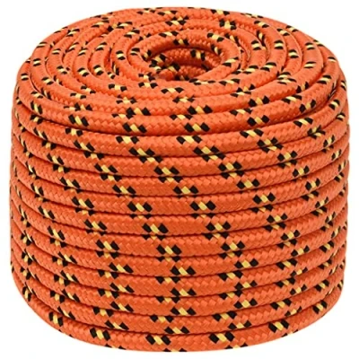 Abbildung von vidaXL Bootsseil Ankerleine Festmacher Tauwerk PP Leine Seil Tau Polypropylenseil Geflochten Flechtleine Orange 14mm 25m Polypropylen