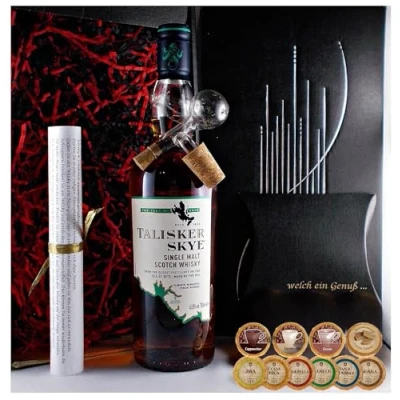 Abbildung von Geschenk Talisker Skye Single Malt Whisky + Glaskugelportionierer Edelschokoladen