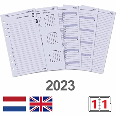 Abbildung von Kalpa 6 Ringbuch Agenda Nachfüllen Personal Organizer Terminplaner Einlage Kalendereinlage, 2024, B6 Persönlich, 1 Woche auf 2 Seiten