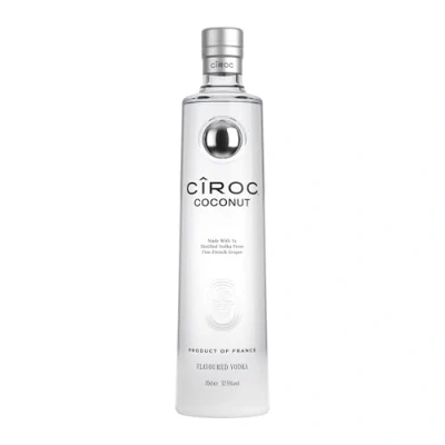 Abbildung von CîROC Coconut Aromatisierter Ultra Premium Wodka aus feinen französischen Trauben mit köstlichem Kokosnussgeschmack handgefertigt im Süden Frankreichs 37.5% vol 700ml Einzelflasche