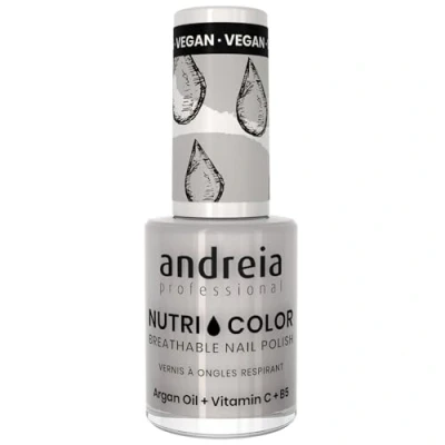 Abbildung von Andreia Professional NutriColor Atmungsaktiver Nagellack Veganer und Tierversuchsfreier Nagelkunst mit langanhaltendem Glanz Finish Farbe NC3 Grau 10.5ml
