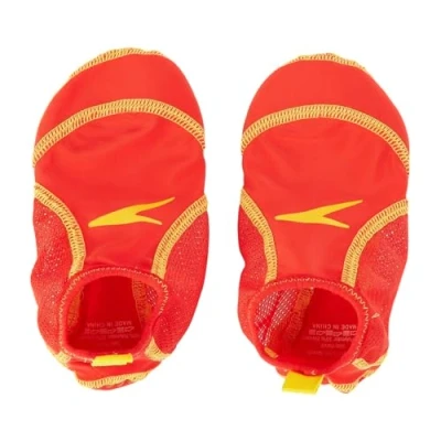 Abbildung von Speedo Unisex Kinder Junior Pool Socks Socken, Lava Rot/Grau/Empire Gelb, 10 13