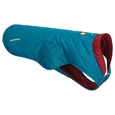 Abbildung von RUFFWEAR Stumptown Jacket, Warmer und Abriebfester Hundemantel für Klare Kalte Tage, Metolius Blue, XX Small