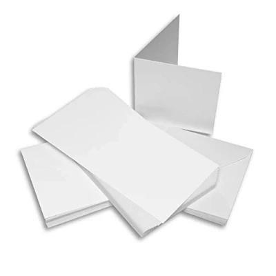Abbildung von Craft UK 243 Karten mit Umschlägen, 12,7 x cm, Weiß, 50 Stück
