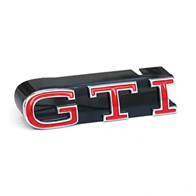 Abbildung von Volkswagen 1S0853679CKRR Schriftzug GTI Kühlergrill Emblem Logo Zeichen, Chrom/rot