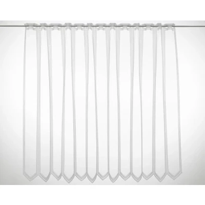 Abbildung von Gardinen Kranzusch Scheibengardine Schlichter Jacquard 120 cm hoch weiß Wunschbreite frei wählbar durch gekaufte Menge in 12,5 Schritten Meterware