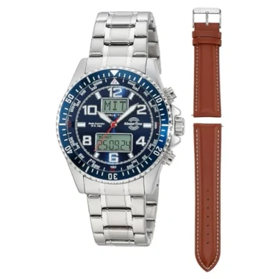 Abbildung von Master Time MTGA 10922 32M Herrenuhr Funk Super Power Stahl/Blau mit 2 Bändern