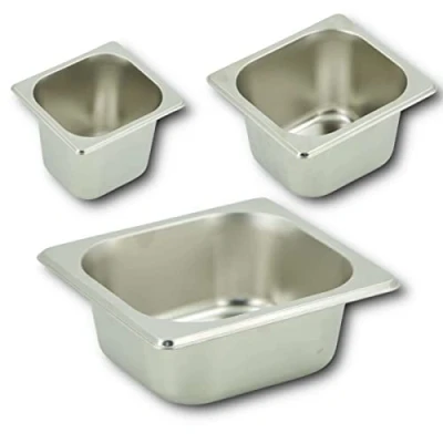 Abbildung von HOOZ GN Behälter 1/6 Edelstahl, 150 mm Höhe Warmhaltebehälter Essen, lebensmittelechter Gastronormbehälter aus Abtropfen oder als Gareinsatz, Hitzebeständiger Gastro