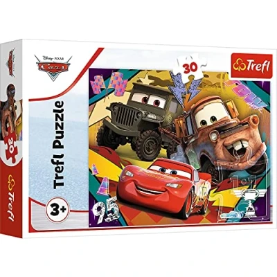 Abbildung von Tréfl Cars, Voitures en Excès de Vitesse Puzzle 30 Elements Coloré avec Personnages Disney Cars 3, Divertissement créatif, Amusant pour les enfants à partir 3 ans