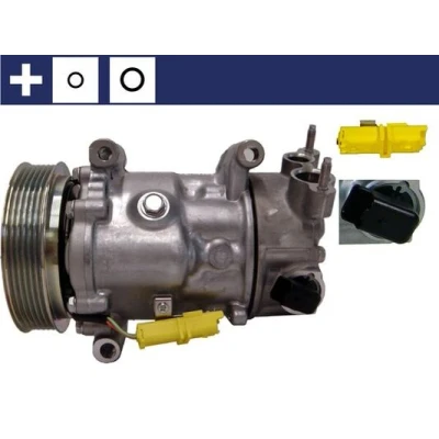 Abbildung von MAHLE ORIGINAL ACP 14 000S Kompressor SD6C12 12 PAG 46 R 134a mit Dichtring PEUGEOT: 207 SW, 2008 Kombi, CC, CITROËN: C3 II, DS3 Schrägheck
