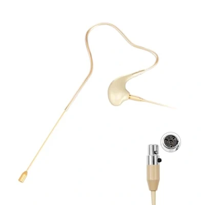 Abbildung von KIMAFUN Ohrset Mikrofon Headset Einzel Ohrhörer Ohrbügel, Über dem Ohr Hängendes Kondensatormikrofon Kompatibel mit SHU_RE Wireless System Bodypack Sender, Beige, Mini XLR TA4F, HC 830 D4