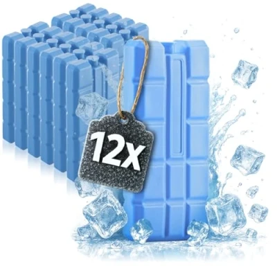 Abbildung von com four® 12x Kühlakku in blau Kühlelemente für Kühlbox und Kühltasche Kühlakkus Haushalt Freizeit