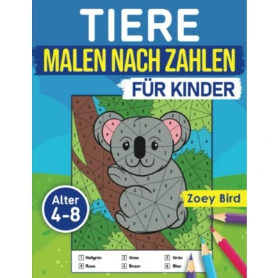Abbildung von Tiere Malen nach Zahlen für Kinder: Malbuch Kinder 4 8