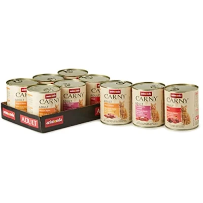 Abbildung von Carny Katzen Nassfutter Mix Herzhafte Variation (6 x 800g), ohne Getreide und Zucker für ausgewachsene von animonda mit frischen fleischlichen Zutaten