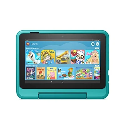 Abbildung von Kindgerechte Hülle für das Fire 7 Tablet (nur kompatibel mit der 12. Generation, 2022), Kinder ab 6 Jahren, blaugrün