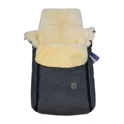 Abbildung von Reissner Lammfelle Merino Lammfell Baby Fußsack KESSY mit Reißverschluss für Kinderwagen Buggy &amp; Stroller anthrazit