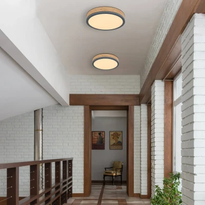 Abbildung von GLOBO LIGHTING Deckenleuchte LED Deckenlampe Wohnzimmer Rund Holz Optik 416080WD1R