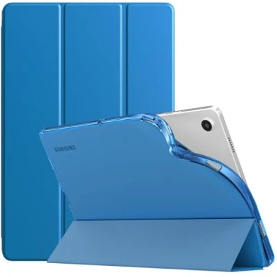 Abbildung von TiMOVO Hülle für Samsung Galaxy Tab A9+/A9 Plus 11&quot; 2023 SM X210/X216/X218, Dünn Weich TPU Schutzhülle mit Transluzent Matt Rückseite A9+ Tablet, Auto Schlaf/Aufwach, Enzian Blau