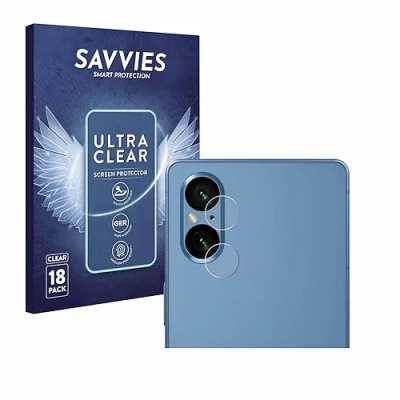 Abbildung von Savvies 18 Stück Schutzfolie für Sony Xperia 5 V (NUR Kameraschutz) Displayschutz Folie Ultra Transparent