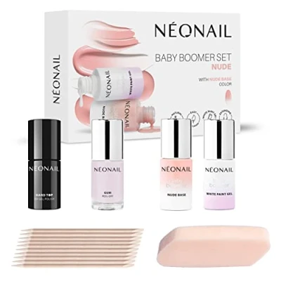 Abbildung von NEONAIL BABY BOOMER Set Nude Top UV Nagellack Shellac Sets Nagelset Farben Base Nägel Nails Shellack Lack Babyboomer Maniküre Hard LED