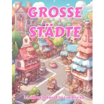 Abbildung von grosse Städte Malbuch für Erwachsene: 50 Seiten zum Ausmalen von „Städte “, um Stress abzubauen und Spaß mit vielen Arten Kawaii Stadt alle Altersgruppen ab 5 Jahren zu haben