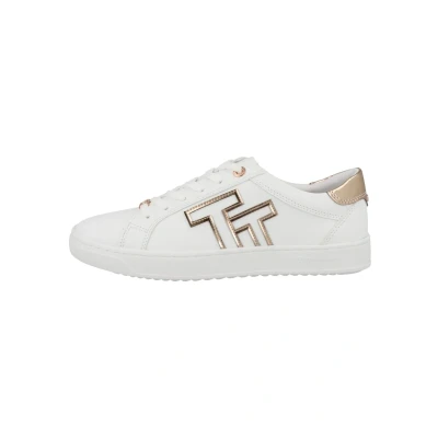 Abbildung von TOM TAILOR Plateausneaker, Kontrastbesatz in Metallicoptik, Freizeitschuh, Halbschuh, Schnürschuh