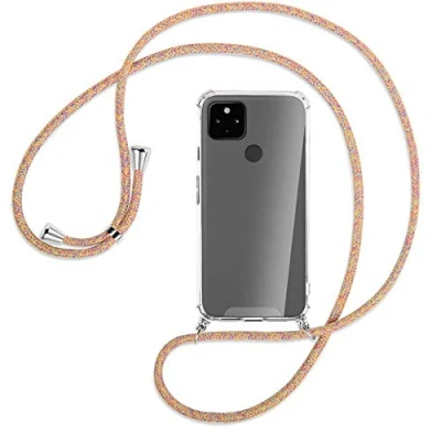 Abbildung von mtb more energy® Handykette kompatibel mit Google Pixel 4a 5G (6.2&#039;&#039;) Rainbow Smartphone Hülle zum Umhängen Anti Shock Full TPU Case
