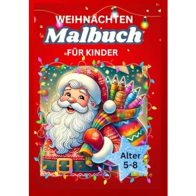 Abbildung von Weihnachten Malbuch für Kinder: Weihnachtsmalbuch ab 5 Jahren / 50 Ausmalbilder Jungen und Mädchen zur Einstimmung der Weihnachtszeit