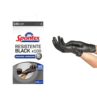 Abbildung von Spontex Widerstandsfähige Handschuhe Schwarz 100 Größe S/M