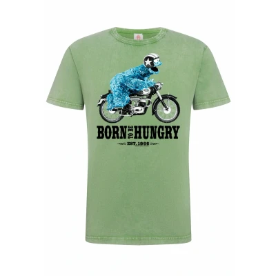Abbildung von Logoshirt Sesamstrasse KRÜMELMONSTER Motorrad Tshirt print, Damen, Größe: XS, Hellgrün