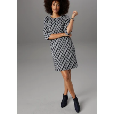 Abbildung von Aniston SELECTED Jerseykleid, mit Punkten &amp; Streifen