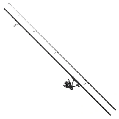 Abbildung von DAM Charger Carp FD Combo, Süßwasserangler Angelrute Rolle Karpfenfische, Starkes Leichtgewicht vielseitig, schwarz grau, 3.66m mäßig schnelle Rute, 6000er