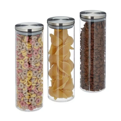 Abbildung von relaxdays Vorratsglas 3er Set 1,8 Liter, Glas